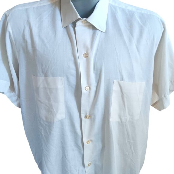 Vintage Men's XL Arrow Decton Shirt Batiste Short Sleeve 1970's Button-Up Dacron - Picture 1 of 5